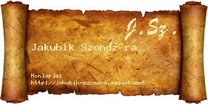 Jakubik Szonóra névjegykártya